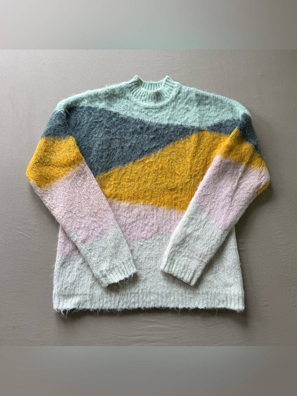 Asos Design brushed knit colorblock High Neck sweater